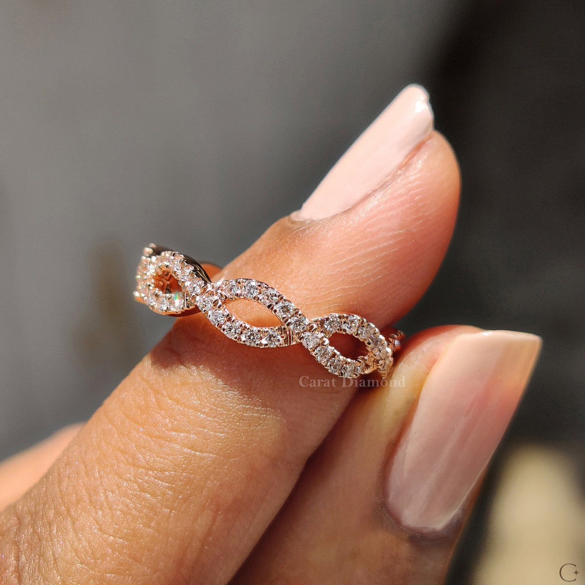 Rose Gold Wedding Band with a smooth, polished finish for timeless elegance.