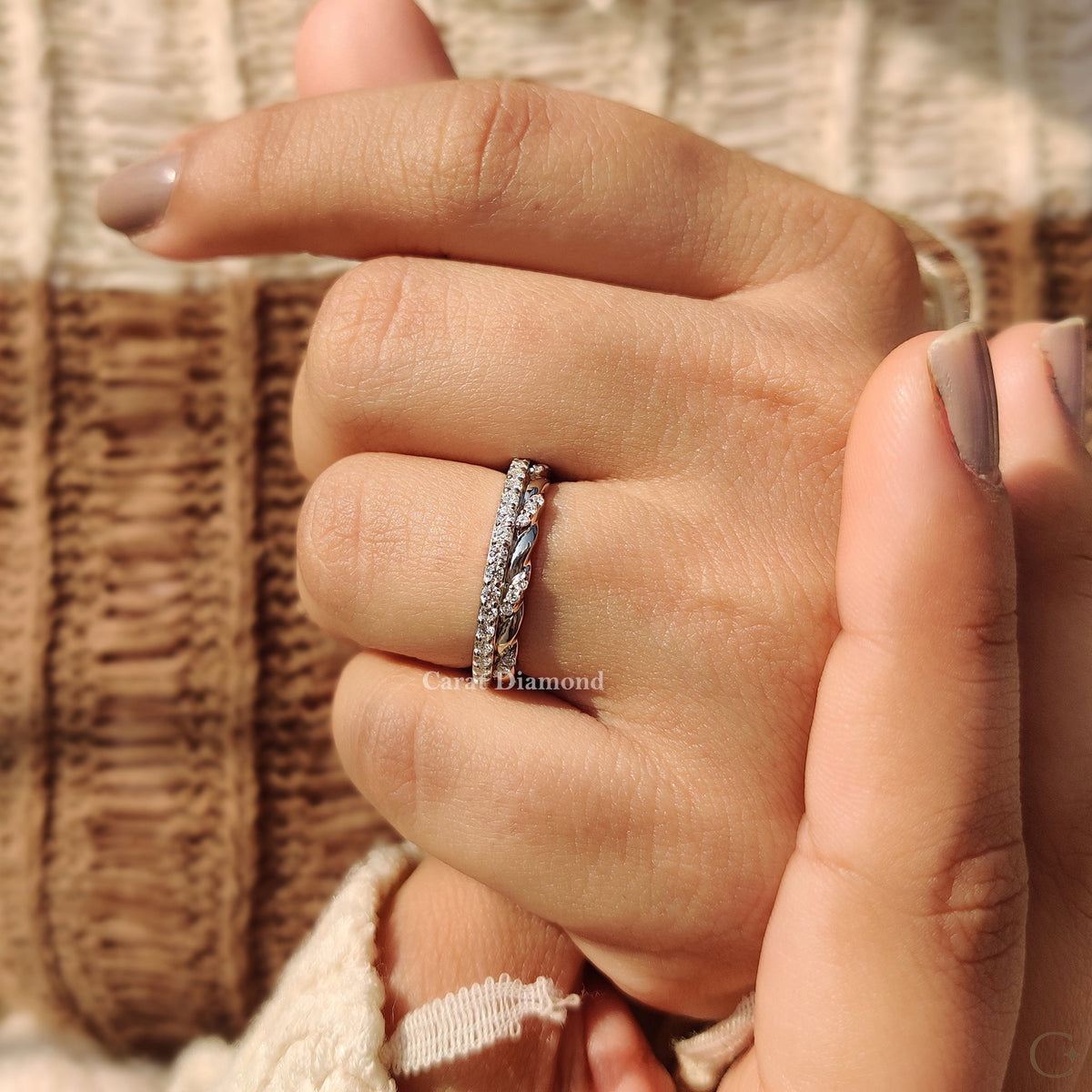 Double Wedding Band crafted with igi certified diamonds.