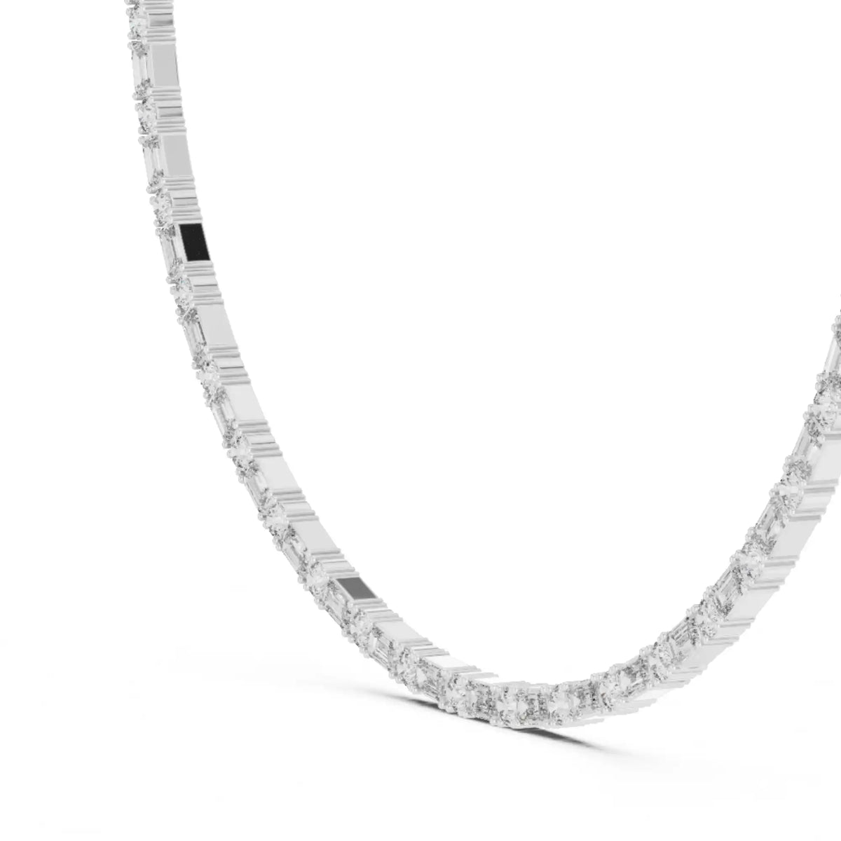 Emerald Lab Grown Diamond Tennis Necklace