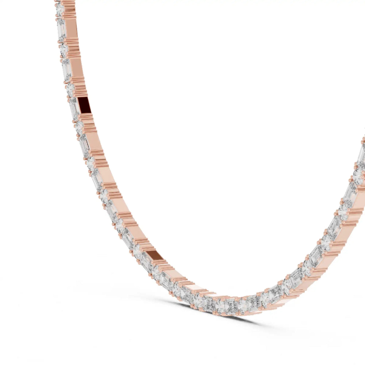 Emerald Cut Lab Grown Diamond Necklace