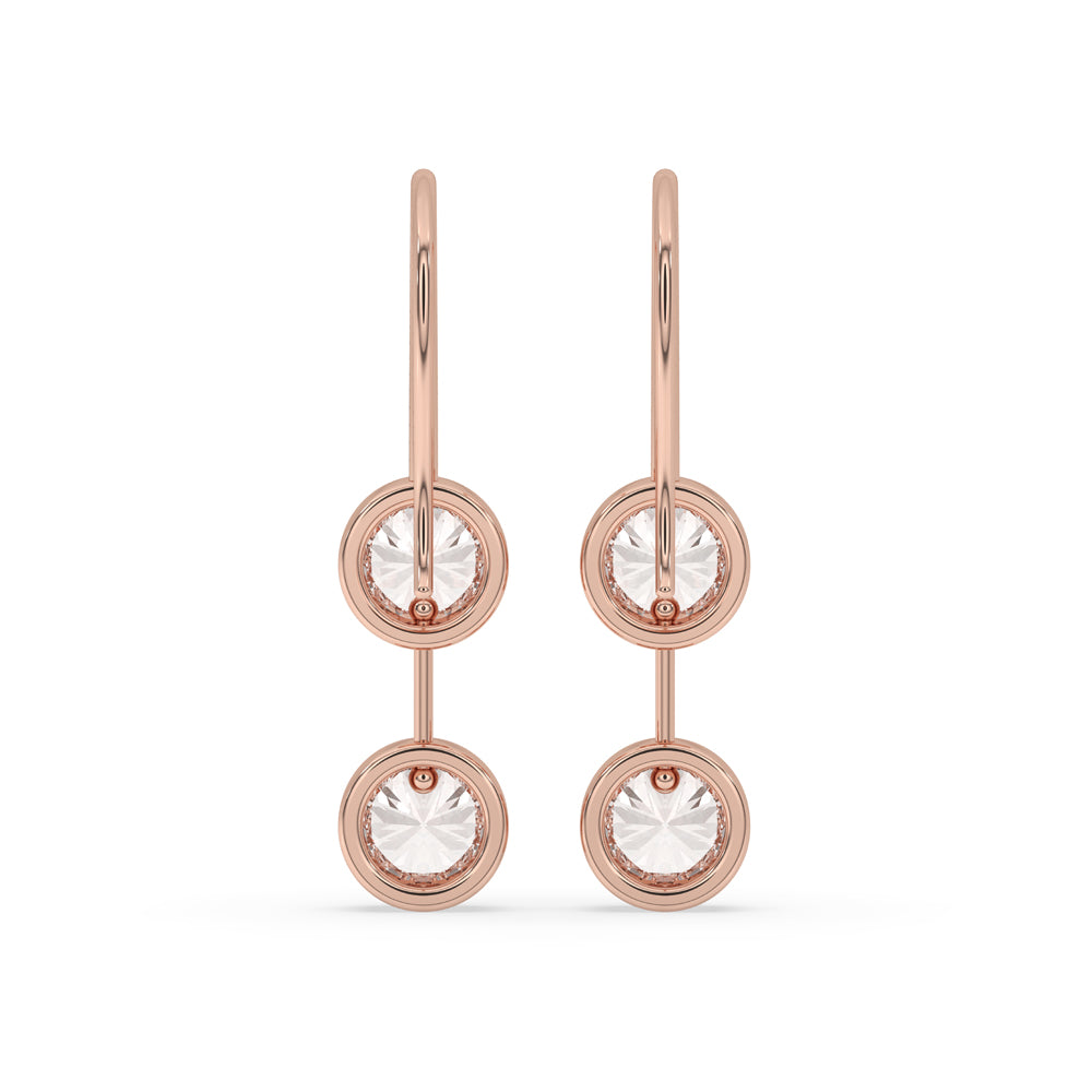 Handmade earrings with carat diamonds for a sparkling round diamond earring finish.