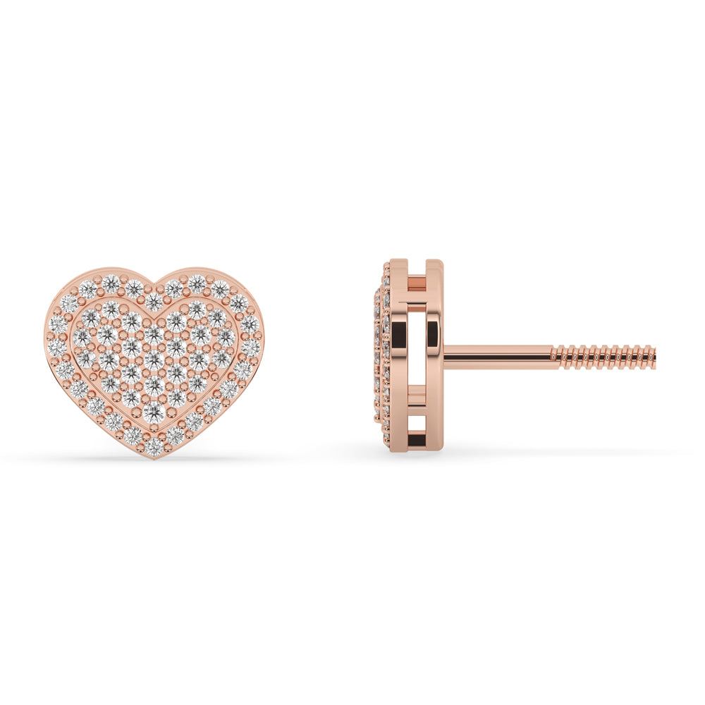 Elegant heart stud earrings crafted with care and precision.