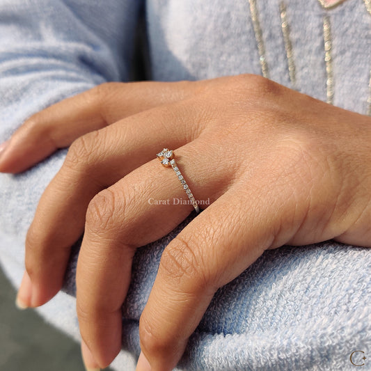 Half eternity wedding band with diamonds.