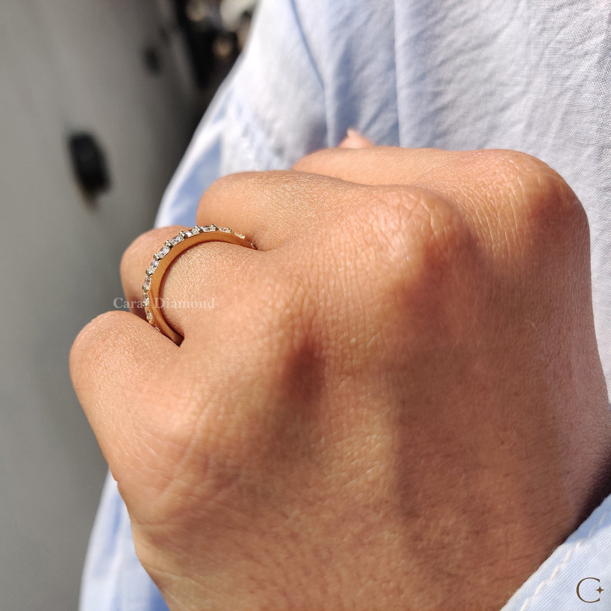 Custom Wedding Band crafted with clean and bold design.