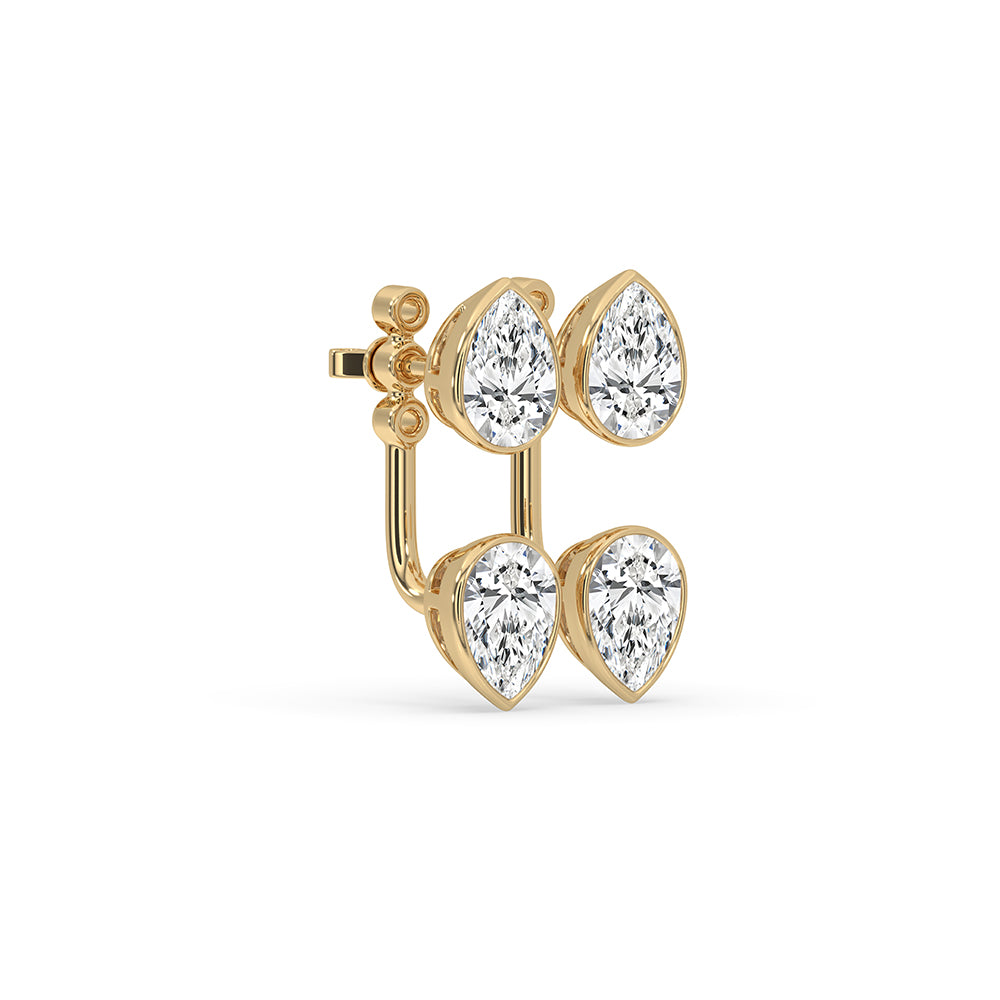 Yellow gold diamond earrings with a soft shine and elegant drop detail.