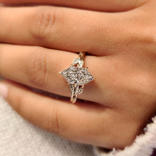 Nature inspired Dutch marquise diamond ring