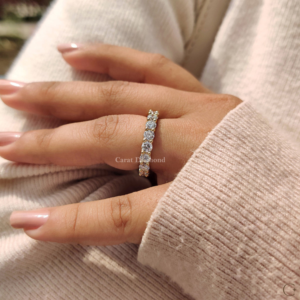 sleek pave edge band that exudes sophistication and understated luxury