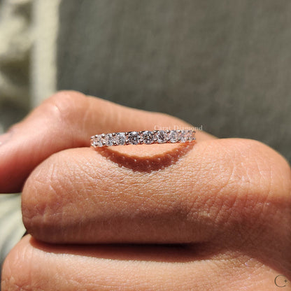 Lab grown diamond wedding band with eco-friendly sparkle.