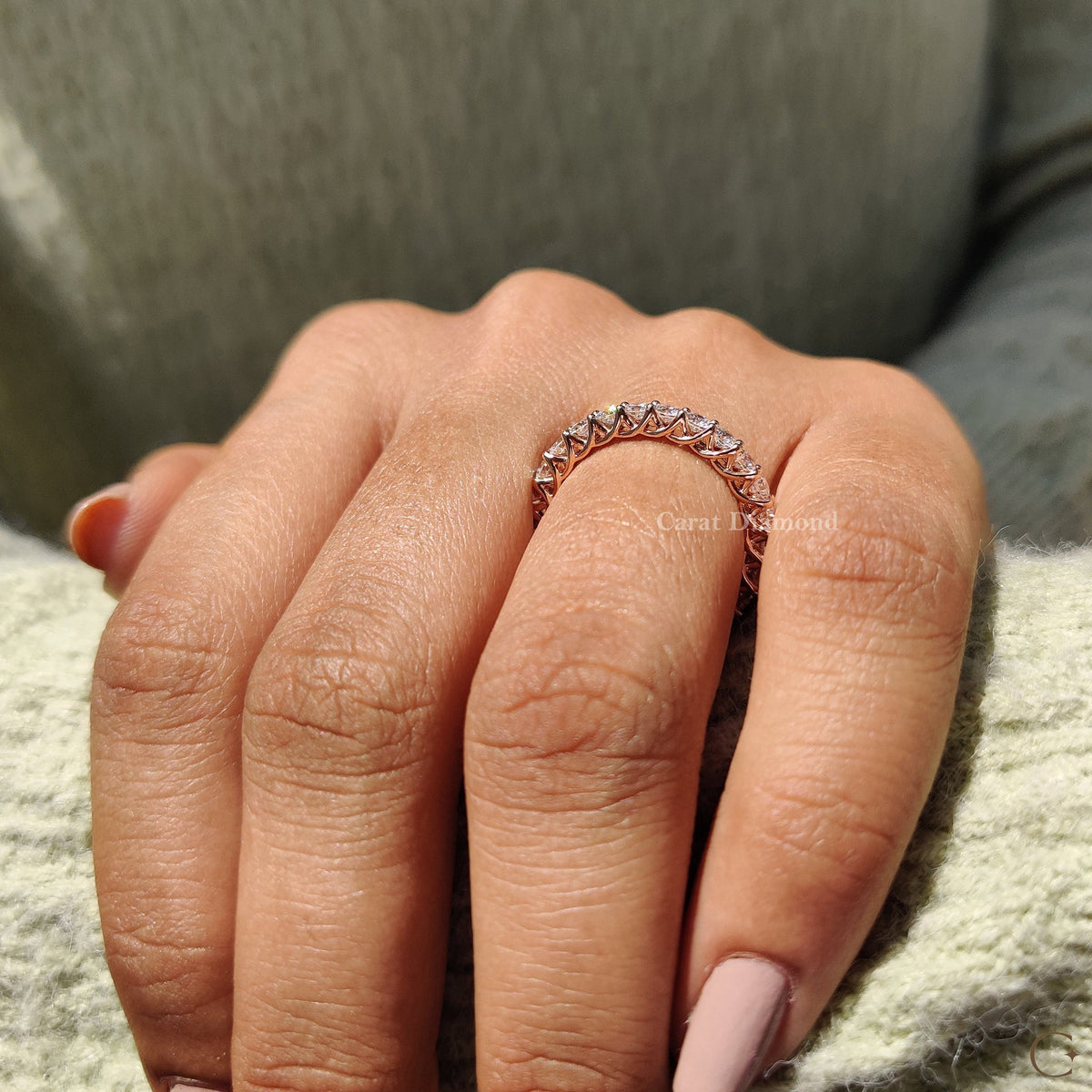 Buy wedding band shown in an elegant jewelry box.