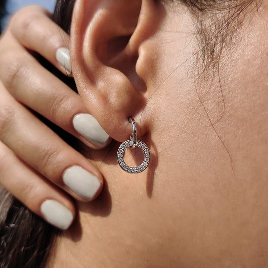 Elegant drop earrings crafted with white gold.