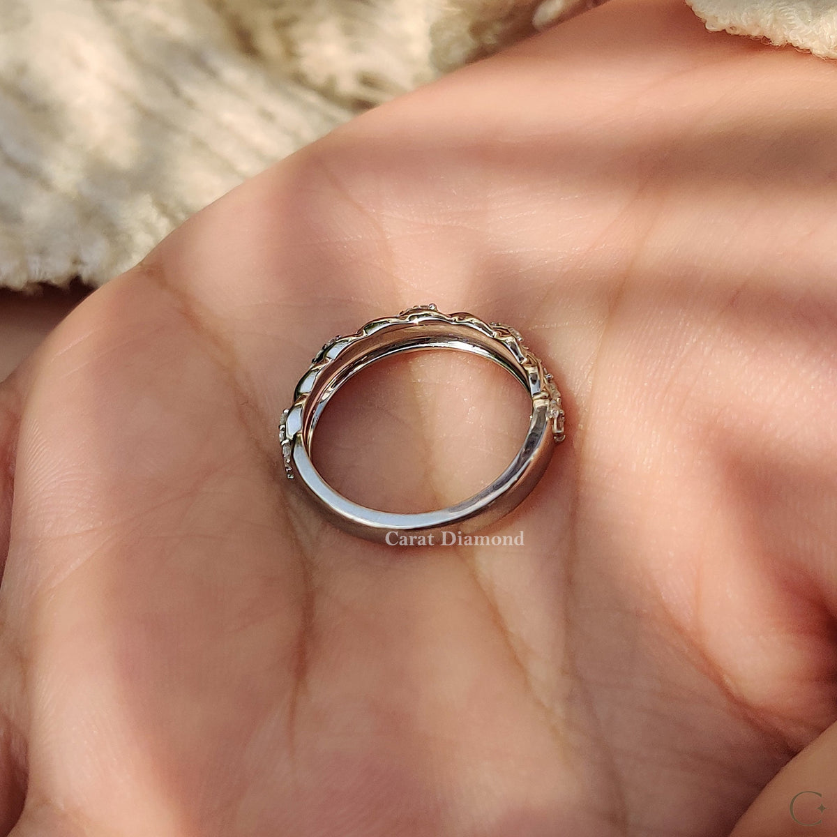 White Gold Wedding Band with carat diamonds.