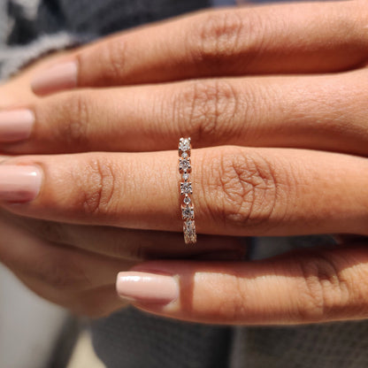 Round Cut Diamond Eternity Rose Gold Wedding Band