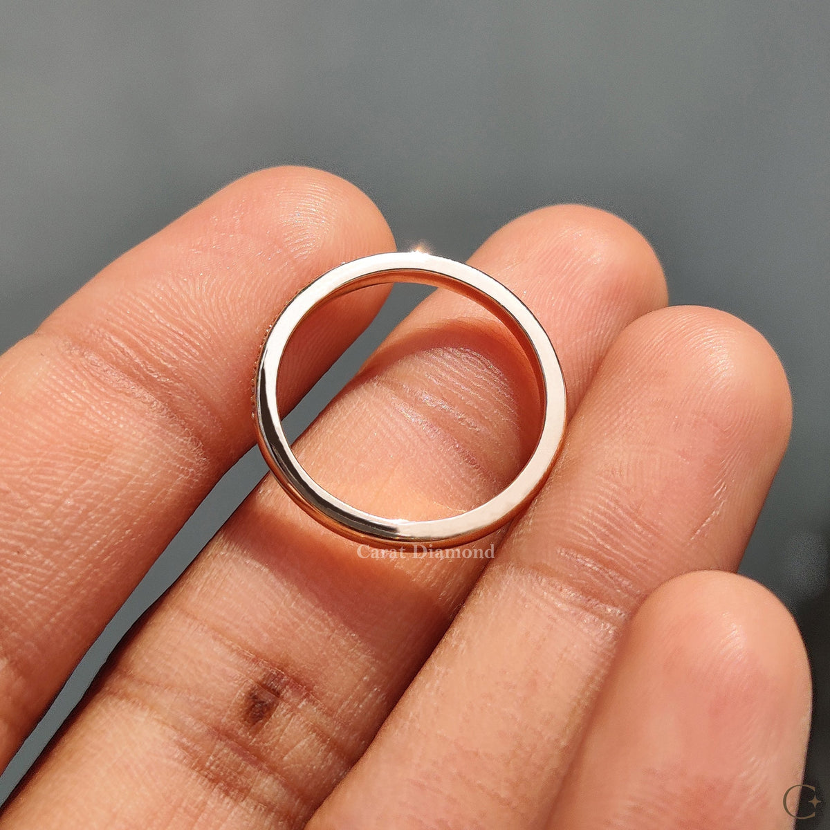 Simple Wedding Band, lab grown diamond, handmade jewelry.