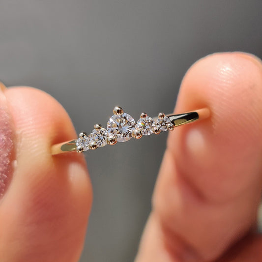 5 Stone Wedding Band with Round Diamonds