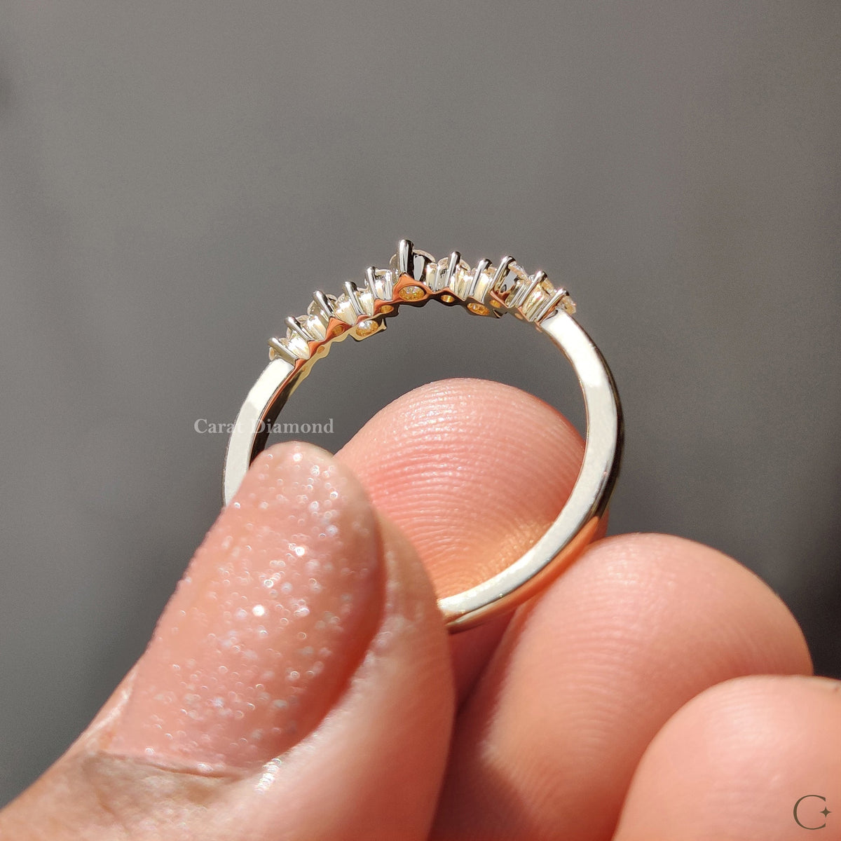 Yellow gold wedding band made with fine handmade jewelry.