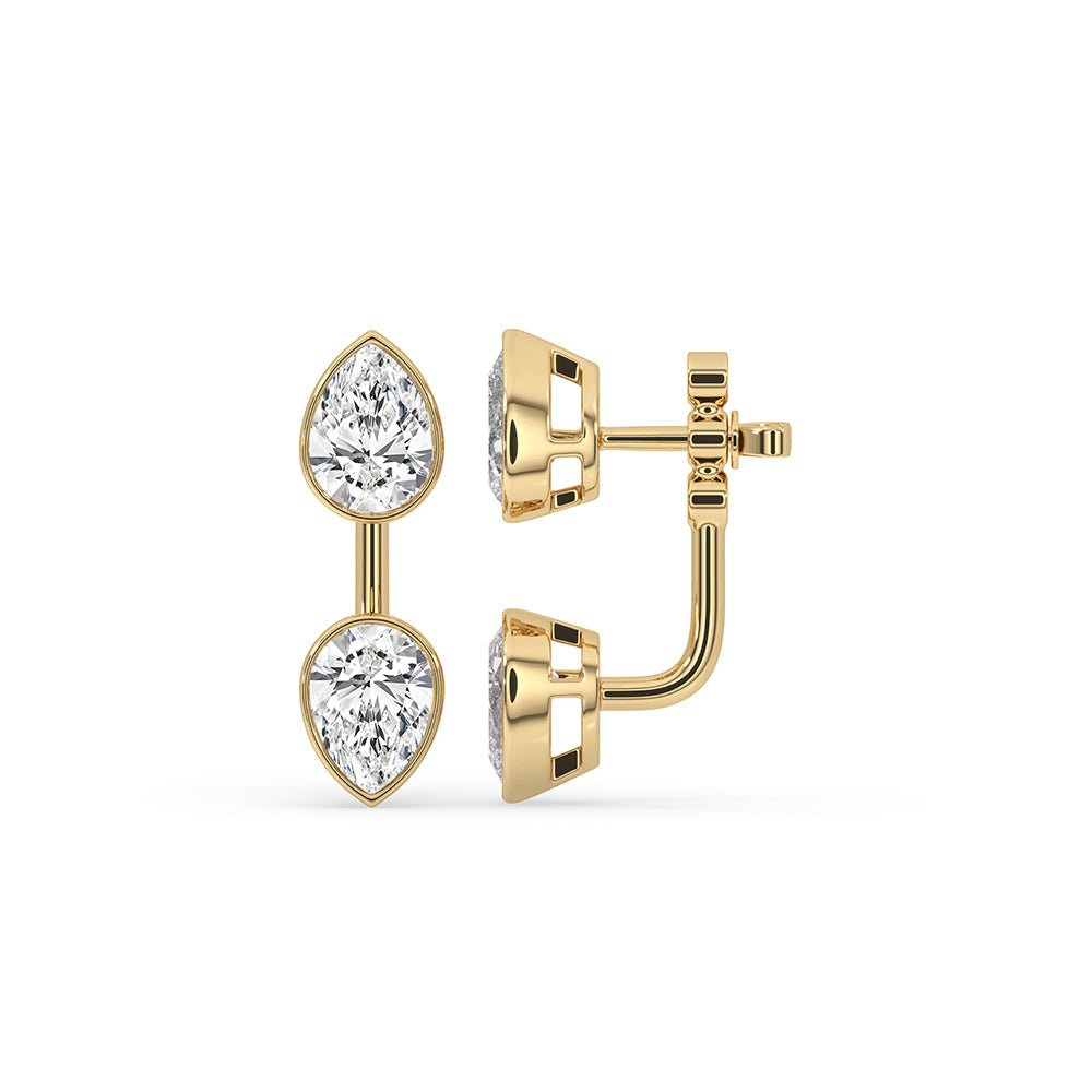 Carat Diamonds earrings with handmade detailing and round cut shine.