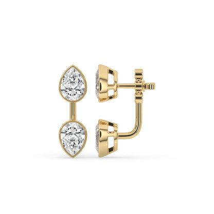 Carat Diamonds earrings with handmade detailing and round cut shine.