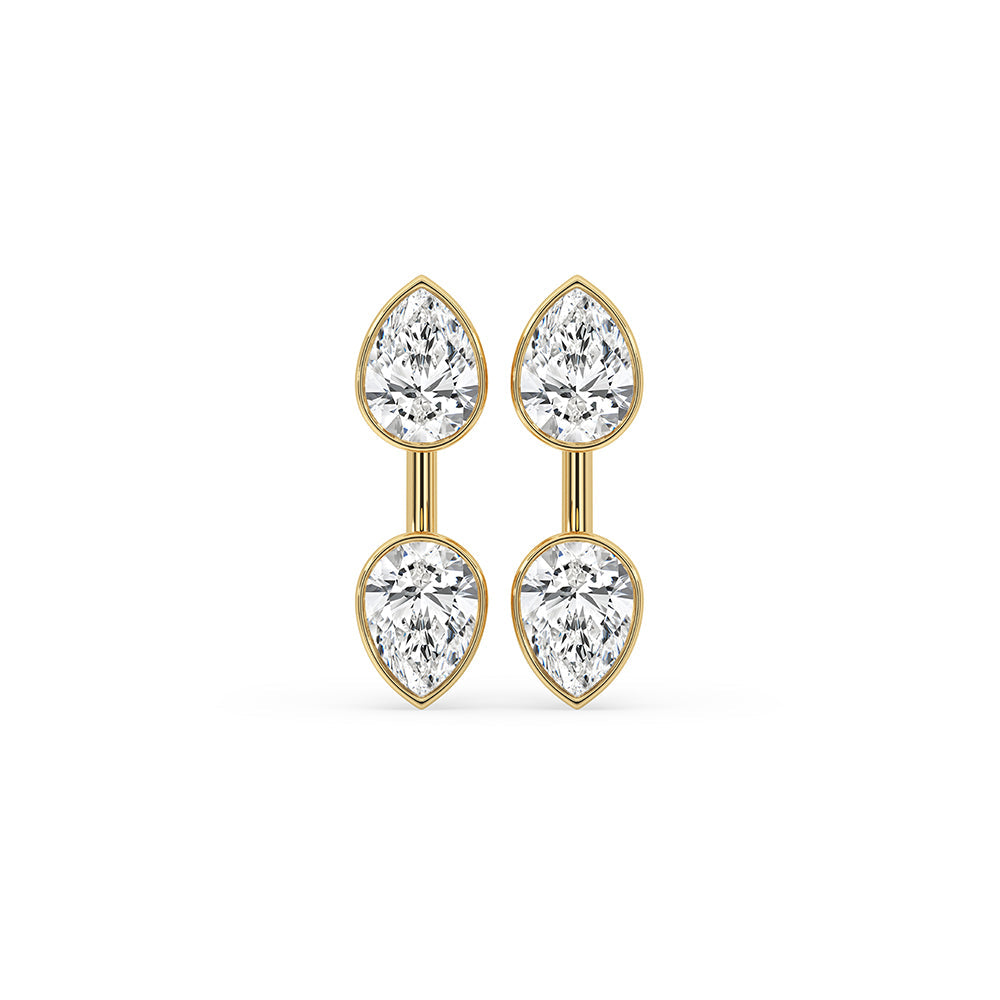 Bezel set earrings featuring Lab Grown Diamond in a classic drop style.