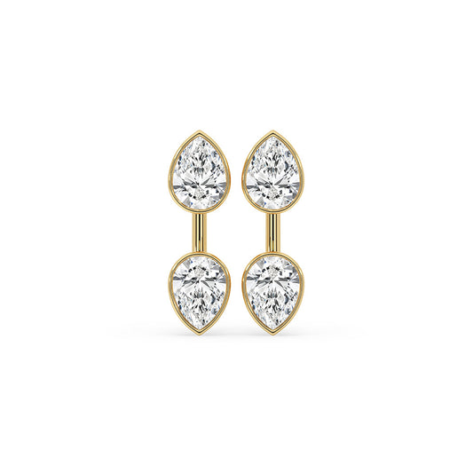 Bezel set earrings featuring Lab Grown Diamond in a classic drop style.