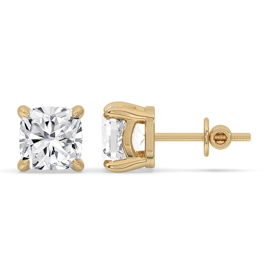 Round diamond earrings offer a bold yet classic style.