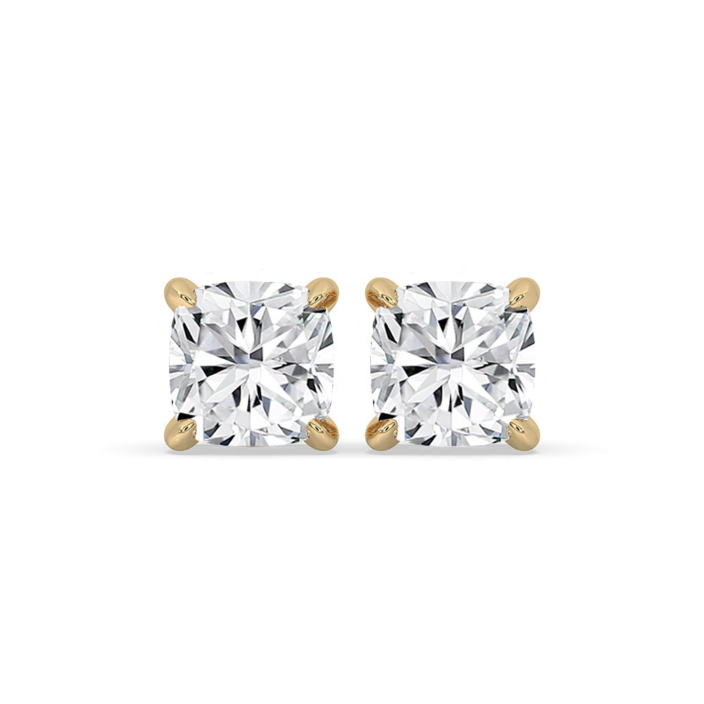 Gold diamond stud earrings shine with everyday luxury.
