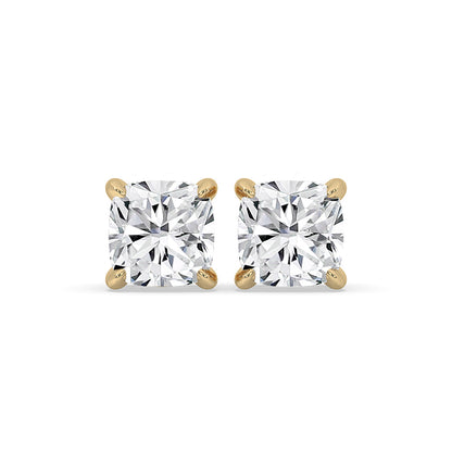 Gold diamond stud earrings shine with everyday luxury.