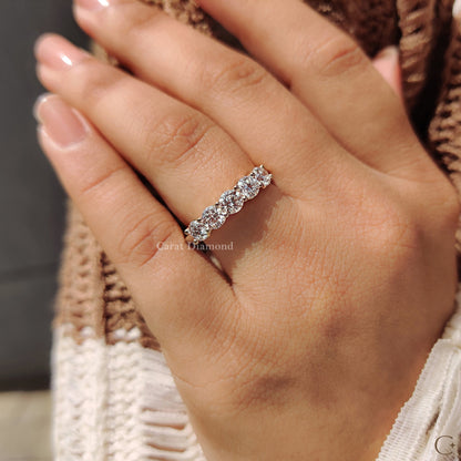 5 Stone Wedding Band round cut wedding band wedding band stack handmade band handmade jewelry.