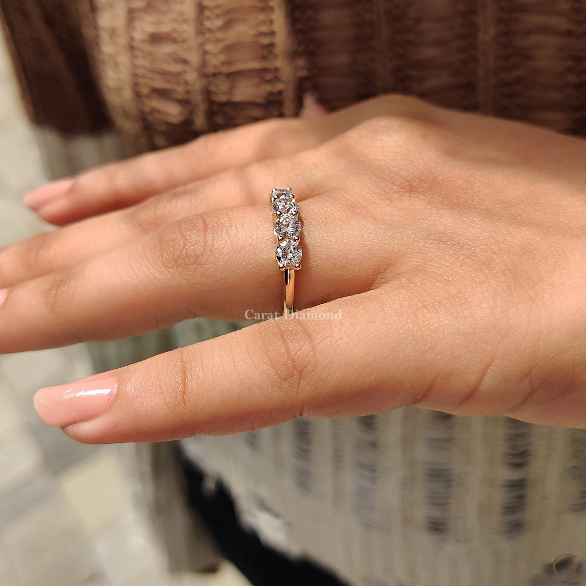 Round cut wedding band Custom Wedding Band Lab Grown Diamond handmade jewelry carat diamonds band.