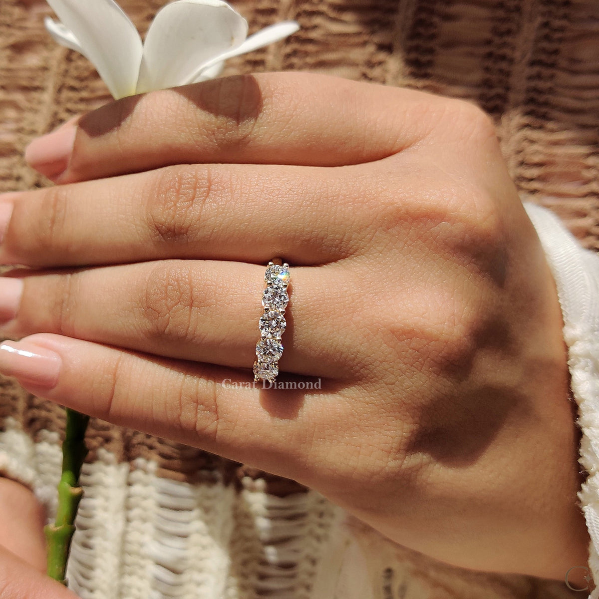 Yellow gold wedding band Custom Wedding Band Lab Grown Diamond wedding band stack carat diamonds wedding band.