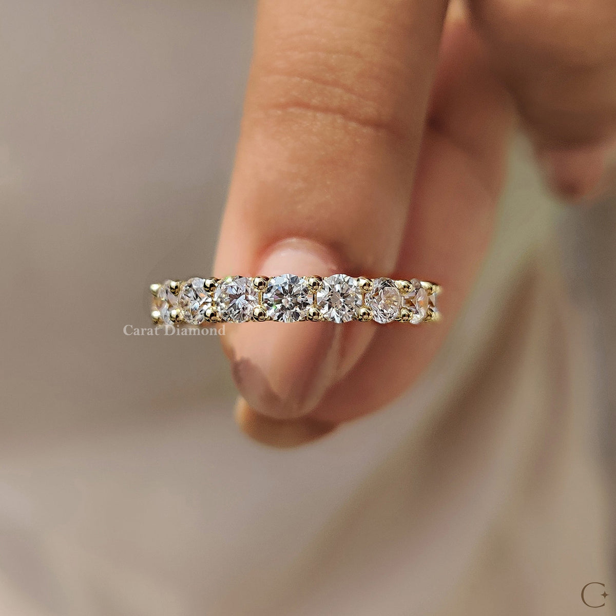 delicate U-shaped hidden micro pave band with intricate craftsmanship and modern flair
