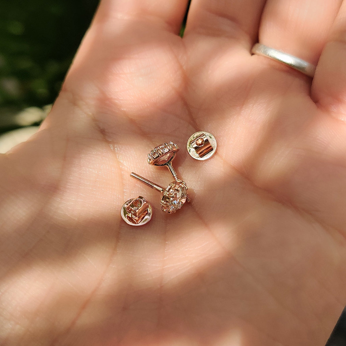 Carat diamonds earrings that sparkle brilliantly.