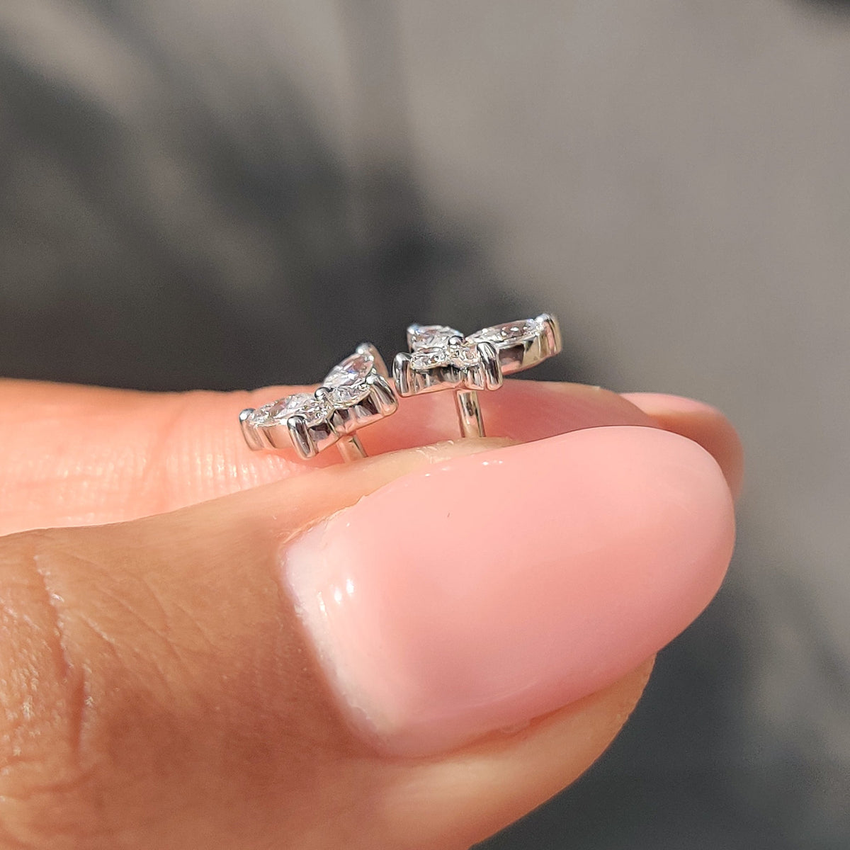 Simple earrings with a butterfly design.