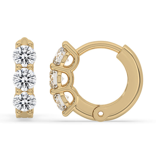 Three stone earrings with a balanced and stylish layout.