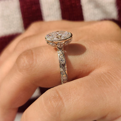 Handmade bezel engagement ring