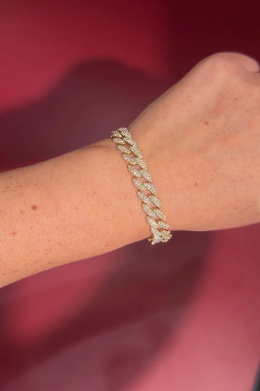 Diamond Cuban Bracelet Yellow Gold