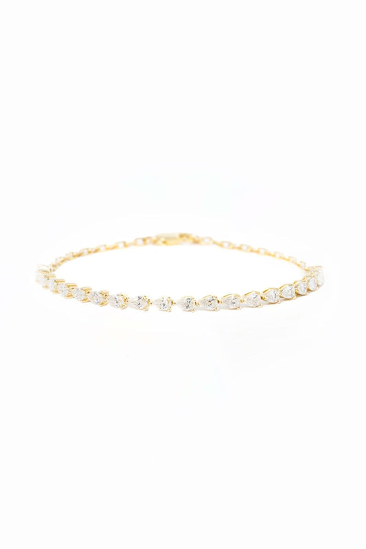 Pear Half-Tennis Paperclip Bracelet
